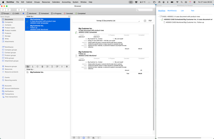 browser list quick view